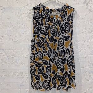 NWT Lucky Brand Abstract Sleeveless Sheer Silk Top